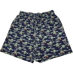 Disney Star Wars Grogu Mickey Mouse Pajama Shorts 2 Pack Blue Kids Medium